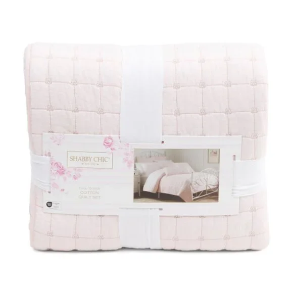 SHABBY CHIC Bow Quilt Set - Picture 1 of 2